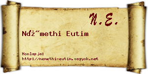Némethi Eutim névjegykártya